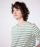 Marinière femme en coton manches longues vert MARSHMALLOW/ PALMERAIE