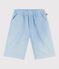 Bermuda short enfant en coton uni bleu BLEU CLAIR