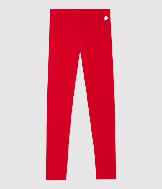 Legging en jersey élasthanne enfant fille rouge TERKUIT