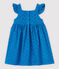 Robe à bretelles en broderie anglaise bébé fille bleu MYKONOS