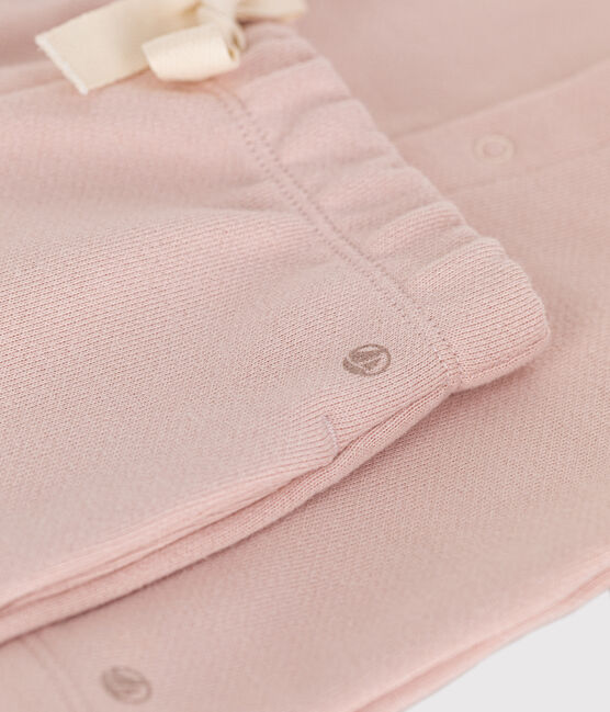 Ensemble cardigan et pantalon en molleton bébé rose SALINE