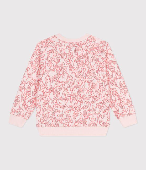 Sweatshirt enfant en coton imprimé rose FLEUR/ SPI