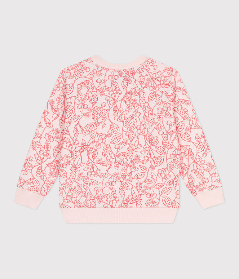 Sweatshirt enfant en coton imprim&eacute; rose FLEUR/ SPI