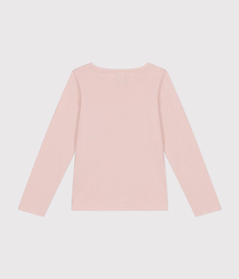 Tee-shirt manches longues en c&ocirc;te enfant fille rose SALINE