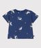 Tee-shirt b&eacute;b&eacute; en coton &agrave; manches courtes, imprim&eacute; mouettes bleu/multicouleur