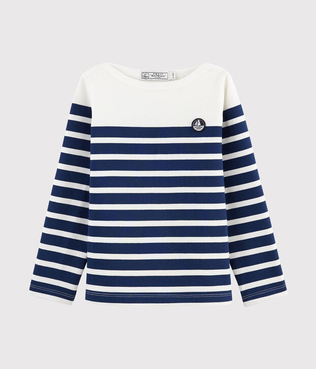 Marini&egrave;re en jersey enfant blanc/bleu
