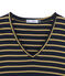 Tee shirt femme manches longues bleu SMOKING/jaune BRINDILLE SATIN
