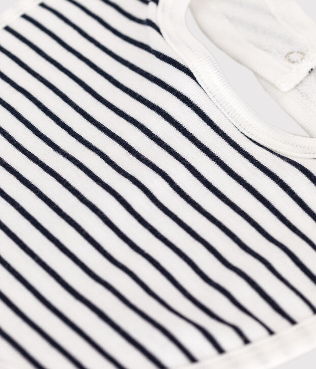 Bavoir b&eacute;b&eacute; blanc/bleu