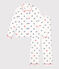 Pyjama femme en coton boutonné imprimé cœurs blanc MARSHMALLOW/blanc MULTICO