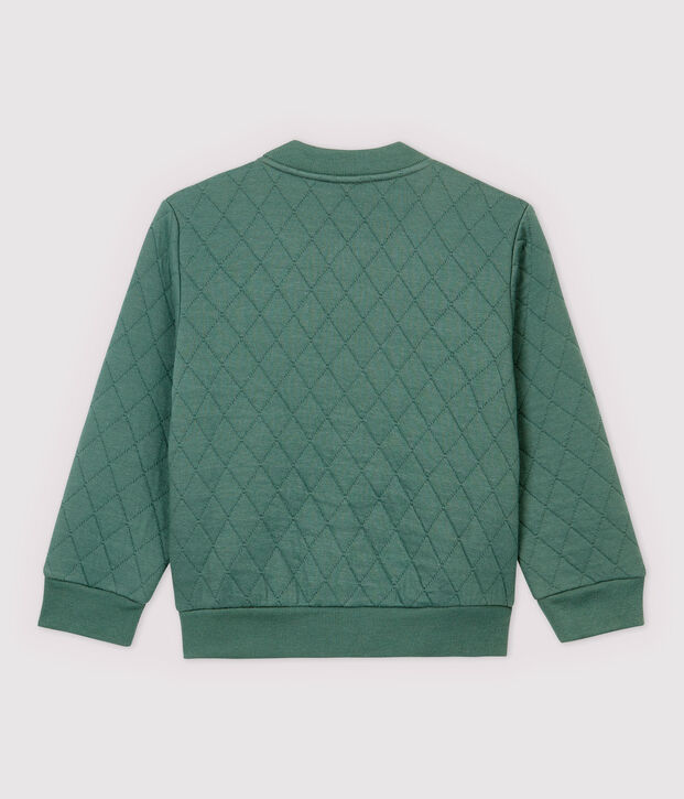 Cardigan esprit teddy en tubique enfant gar&ccedil;on vert