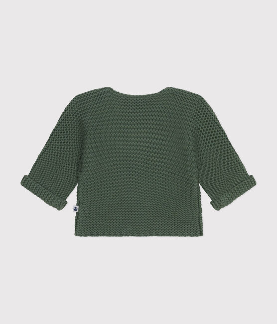 Cardigan en tricot point mousse bébé vert CROCO