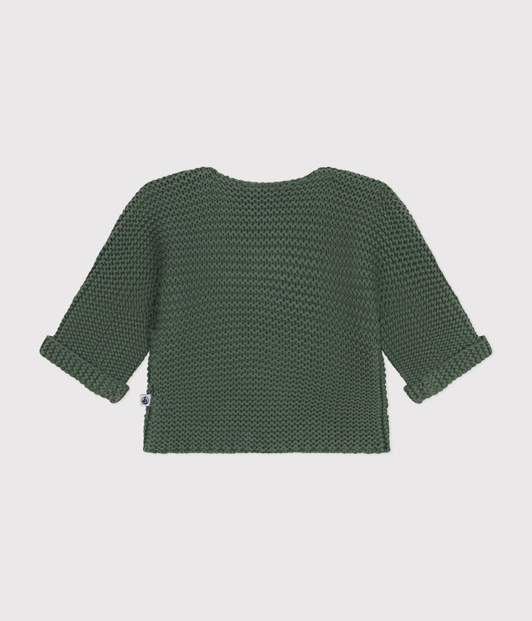 Cardigan en tricot point mousse b&eacute;b&eacute; vert