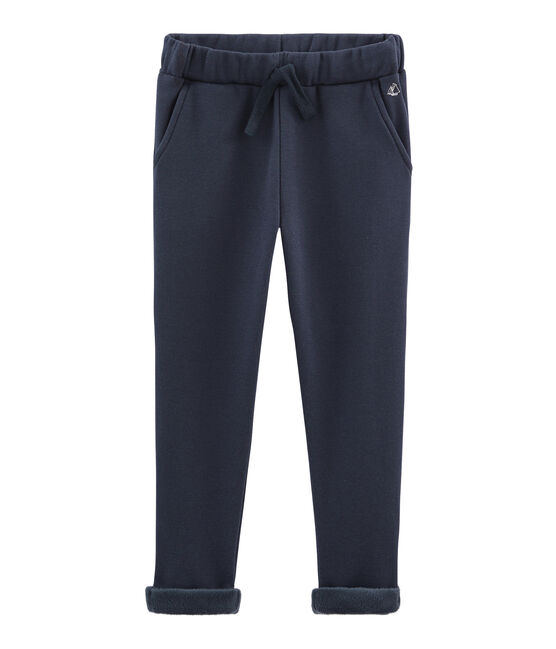 Pantalon molleton chaud enfant garçon bleu SMOKING