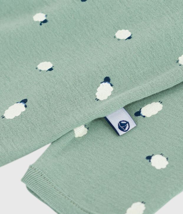 Pyjama b&eacute;b&eacute; sans pieds en coton imprim&eacute; vert/multicouleur