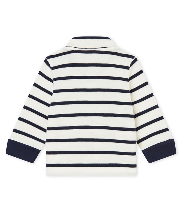 Polo rayure marini&egrave;re b&eacute;b&eacute; gar&ccedil;on blanc/bleu