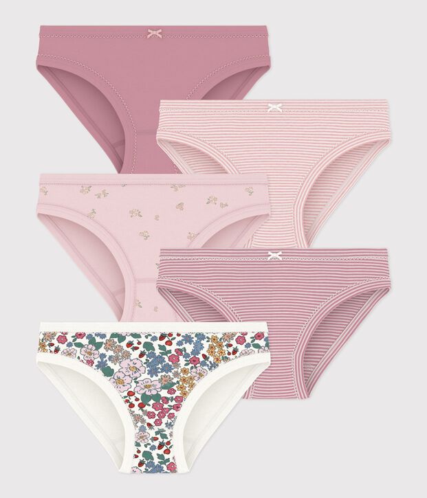 Lot de culottes enfant en coton &agrave; fleurs multicouleur