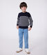 Pull marin enfant en laine et coton à rayures