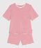 Pyjama short femme en coton à rayures rouge MARSHMALLOW/ SPI