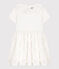 Robe manches courtes en popeline enfant fille blanc ECUME 1