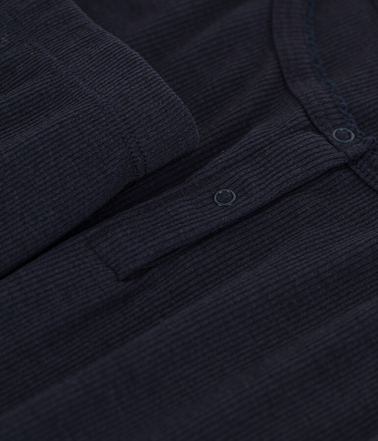 Pyjacourt &agrave; bretelles uni en coton et lyocell femme bleu SMOKING