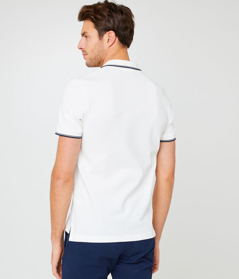 Polo manches courtes homme blanc MARSHMALLOW