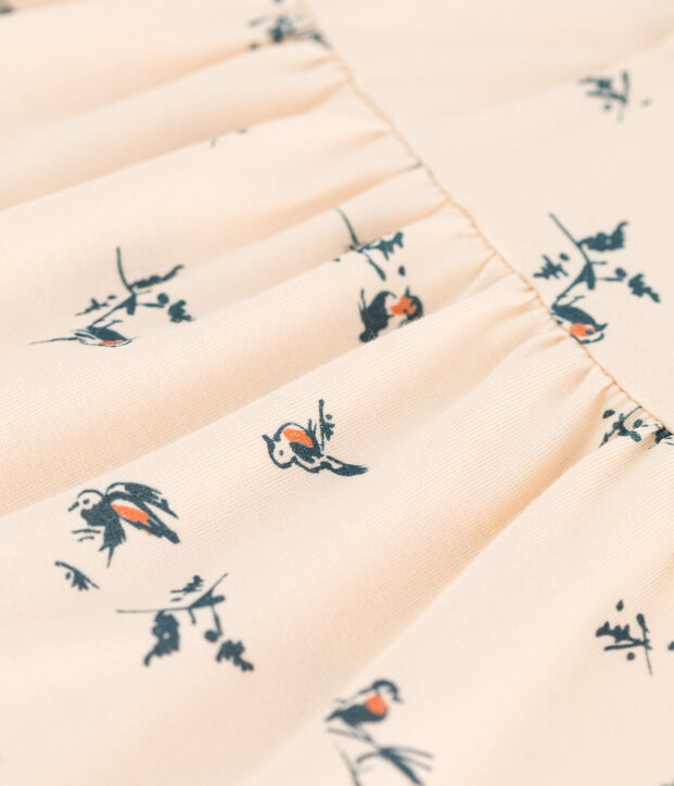 Robe manches longues en jersey b&eacute;b&eacute; &eacute;cru/multicouleur