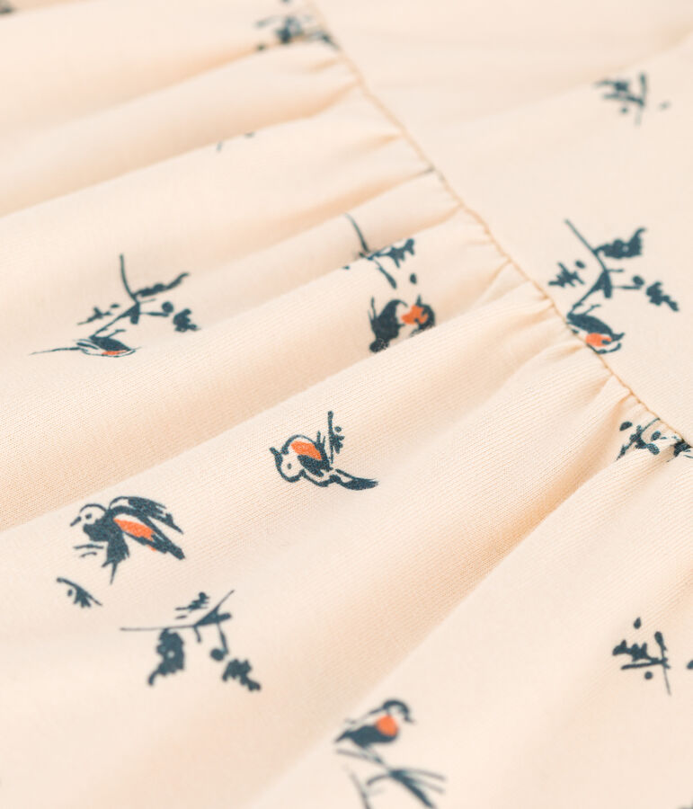 Robe manches longues en jersey b&eacute;b&eacute; &eacute;cru/multicouleur