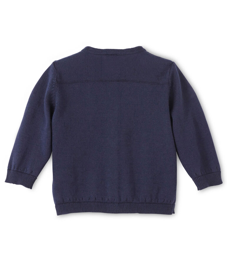 Cardigan b&eacute;b&eacute; fille en coton bleu SMOKING