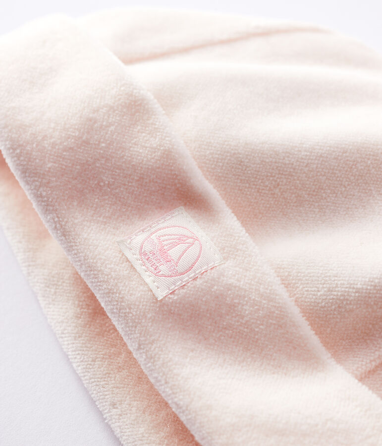 Bonnet b&eacute;b&eacute; en velours de coton biologique rose