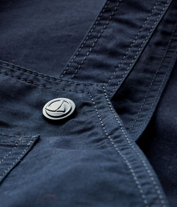 Salopette courte b&eacute;b&eacute; gar&ccedil;on bleu marine