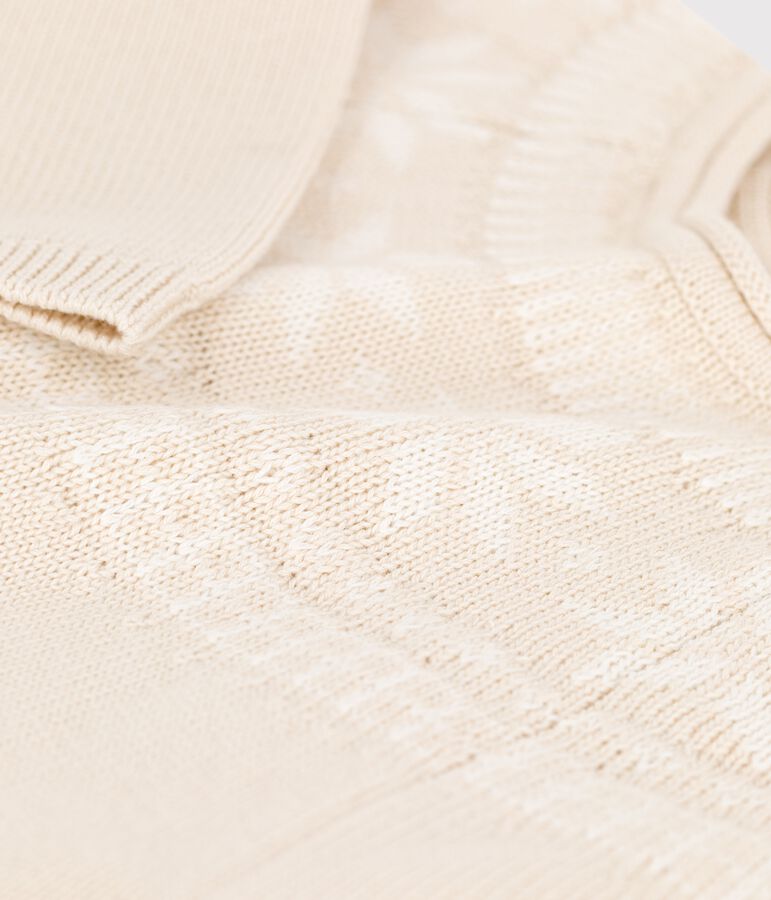 Pull laine et coton enfant fille beige JERRYCAN MOULINE/ MARSHMALLOW