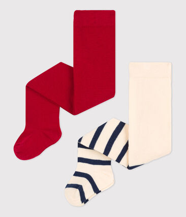 PETIT BATEAU - Lot de 2 paires de collants bébé en jersey