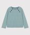Marinière boutonnée en coton Femme vert BRUT/blanc AVALANCHE