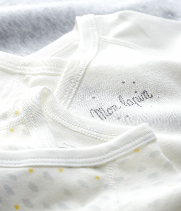 Lot de 3 bodies crois&eacute;s manches longues b&eacute;b&eacute; en coton biologique variante 1