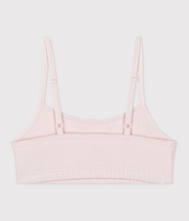 Brassi&egrave;re femme en coton et &eacute;lasthanne unie rose clair
