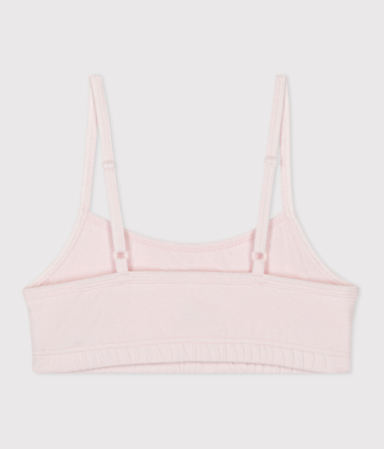 Brassi&egrave;re femme en coton et &eacute;lasthanne unie rose