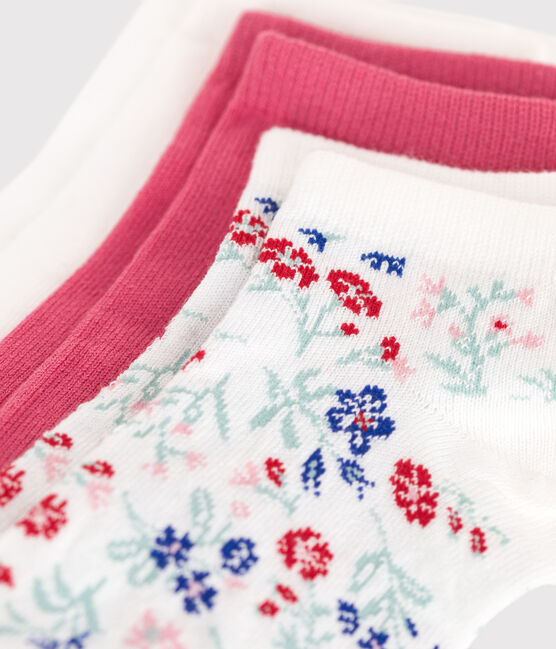 3 paires de chaussettes enfant fille en coton imprimé à fleurs variante 1