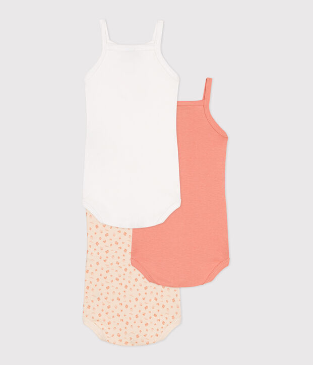 Lot de 3 bodies &agrave; bretelles en coton b&eacute;b&eacute; multicouleur