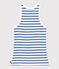 Débardeur Femme en coton rayé blanc MARSHMALLOW/bleu PERSE