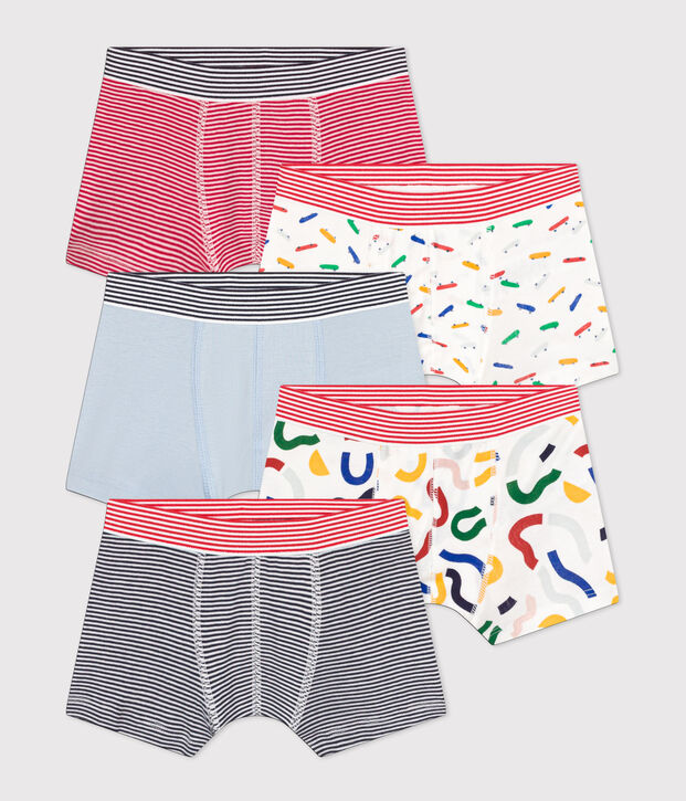 Lot de 5 boxers skateboard en coton enfant multicouleur
