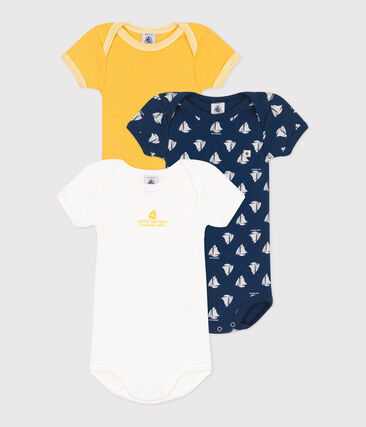 Lot de 3 bodies bébé manches courtes en coton