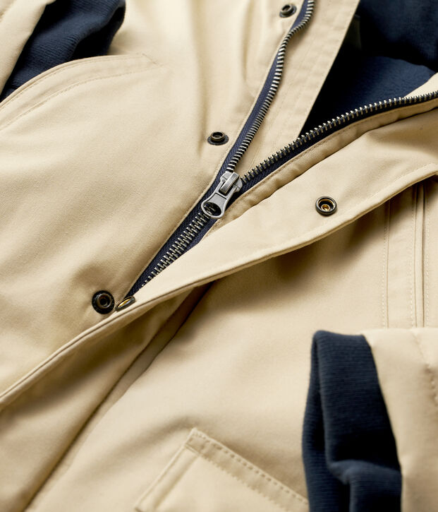 Parka coton enduit enfant gar&ccedil;on beige