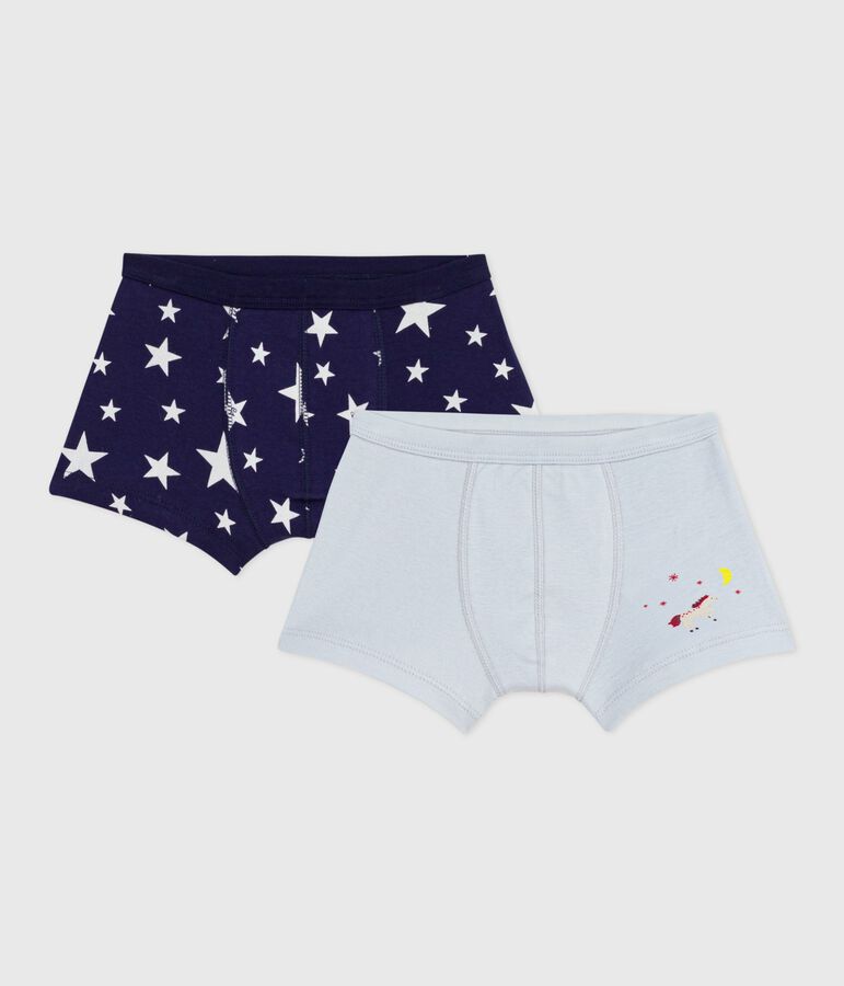 Lot de boxers enfant en coton &agrave; ceinture collet&eacute;e imprim&eacute; &eacute;toiles variante 1