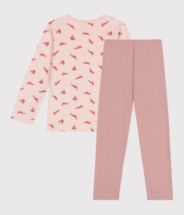 Pyjama en velours enfant rose/multicouleur