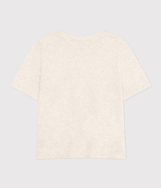 Tee-shirt le Boxy en coton femme beige chin&eacute;