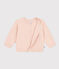 Cardigan en tricot de coton bébé rose SALINE