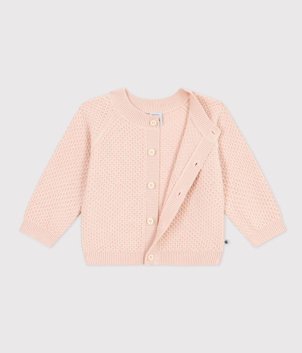 Cardigan en tricot de coton b&eacute;b&eacute; rose