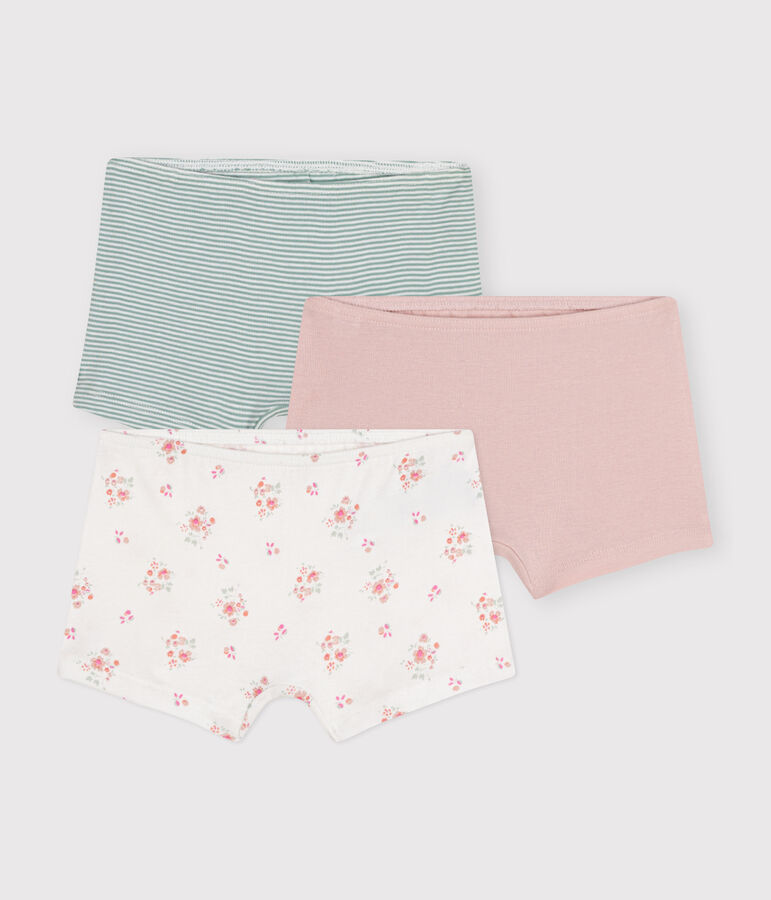 Lot de 3 shorties fleur en coton enfant variante 1