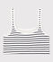 Brassière femme en coton et élasthanne à rayures blanc MARSHMALLOW/bleu SMOKING