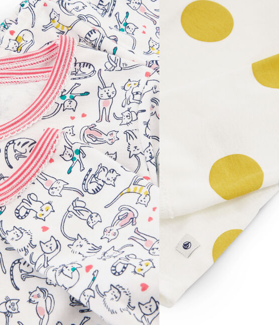 Duo de pyjamas petite fille en côte variante 1